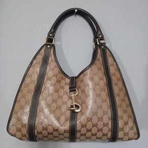 Gucci Brown GG Monogram Wallet with Black Trim